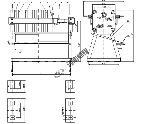 手動、千斤頂壓緊壓濾機(圖1)